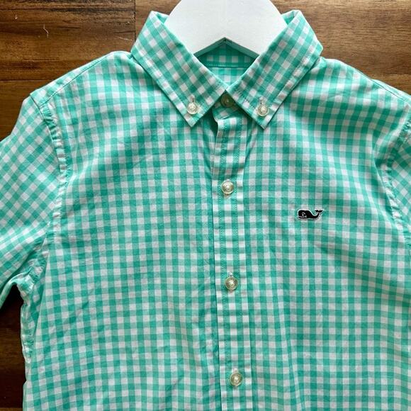 Vineyard Vines Green Gingham Long Sleeve Button Down Shirt Classic Preppy 5 - Picture 3 of 7
